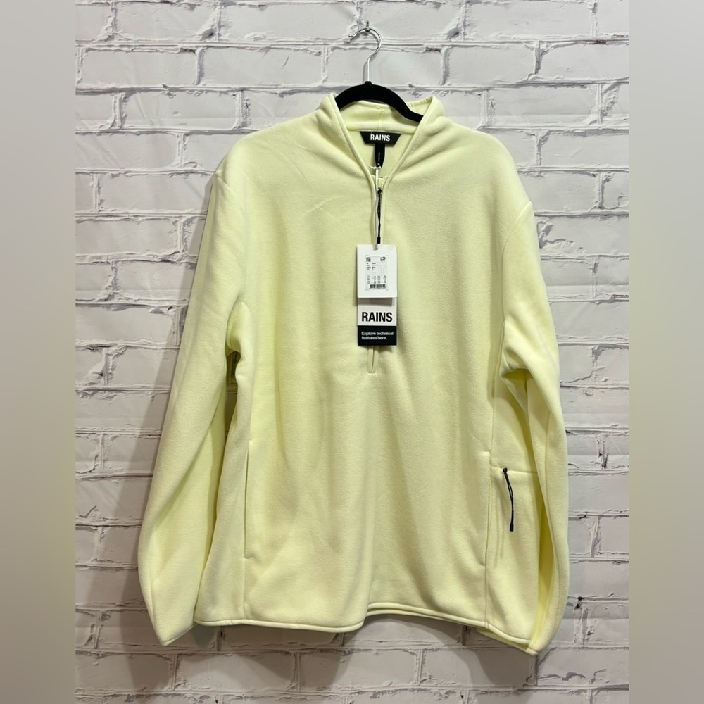 RAINS Half-Zip Sweater in straw color NWT Size XL